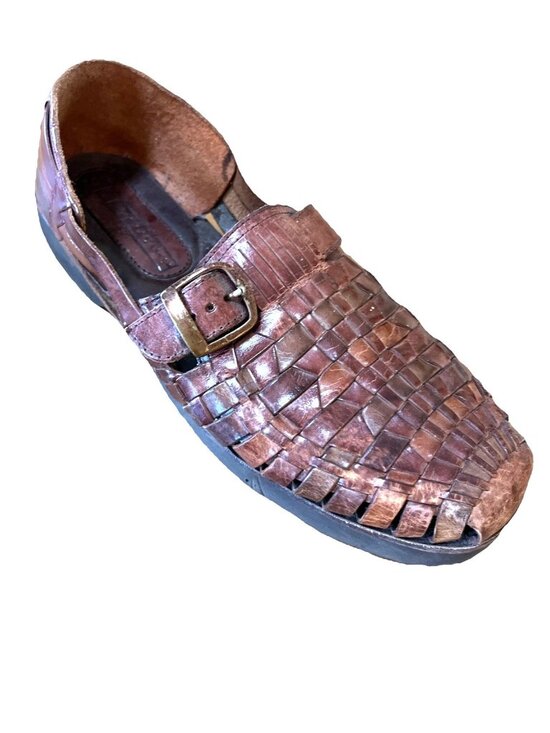 Stacy Adams Men Woven Leather Sandals Brown Size 10.5 Rubber Sole USA Closed Toe main image 7
